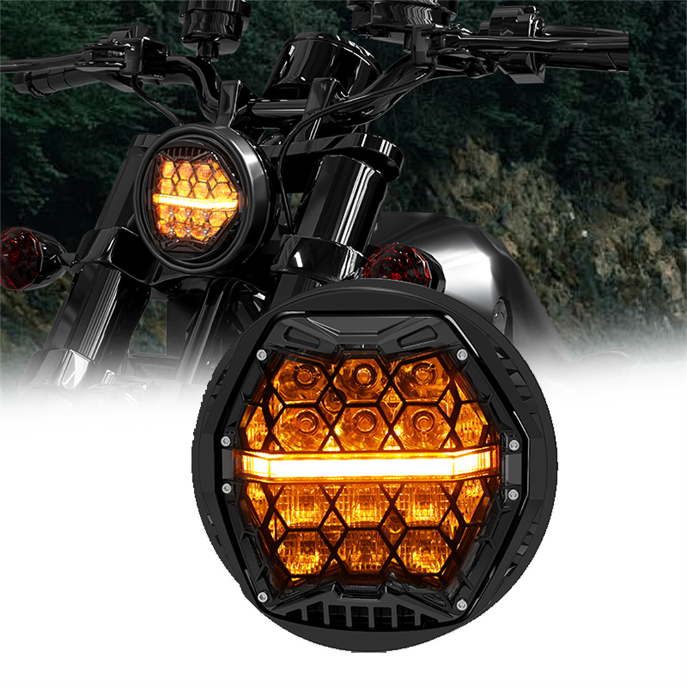 Universal Motorcycle Led Headlight Projector - ไฟหน้าโปรเจคเตอร์ LED ทรงกลม 5.75 นิ้ว E24