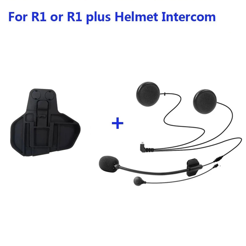 Full Face Motorcycle Helmet With Bluetooth - Freedconn ชุดหูฟังอินเตอร์คอมแบบเต็ม/หน้าเปิด/ปิดหน้า R1พร้อมไมโครโฟนแบบแข็ง/อ่อนสำหรับ R1-PLUS และคลิป5ขา