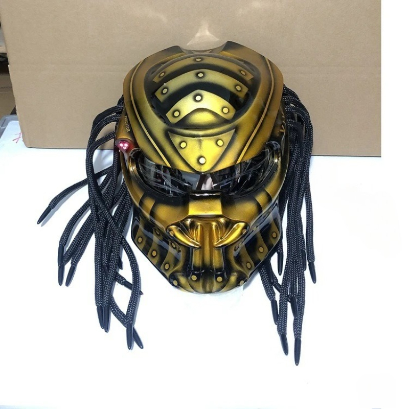 Custom Predator Motorcycle Helmet - หมวกกันน็อคมอเตอร์ไซค์เต็มใบ รุ่นเรซซิ่ง พรีเดเตอร์ วอร์ริเออร์ ได้รับการรับรอง สไตล์เรโทรสุดเท่