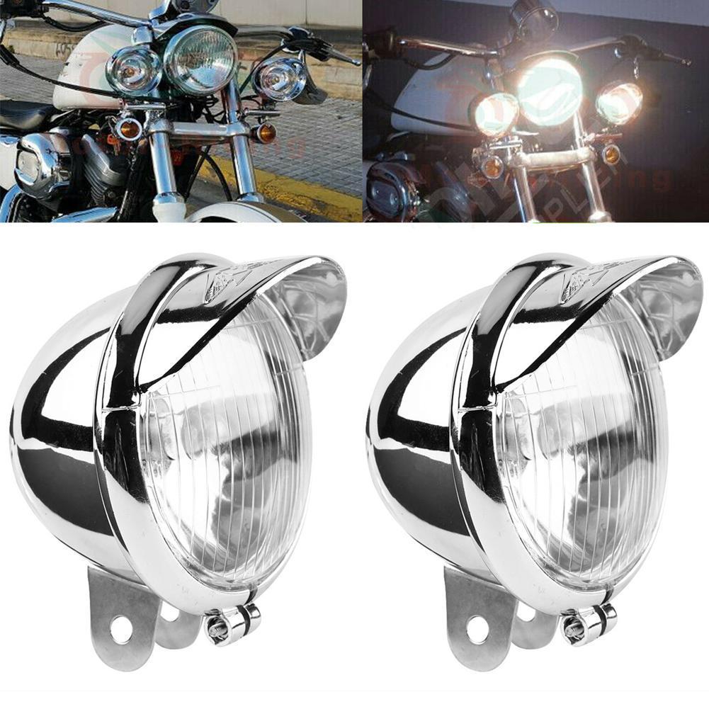 Universal Motorcycle Led Headlight Projector - โครเมียมยูนิเวอร์แซลไฟตัดหมอกรถจักรยานยนต์ไฟหน้า DC12V สำหรับฮาร์เลย์ ทัวร์ริ่ง สปอร์ตสเตอร์ เอ็กแอล