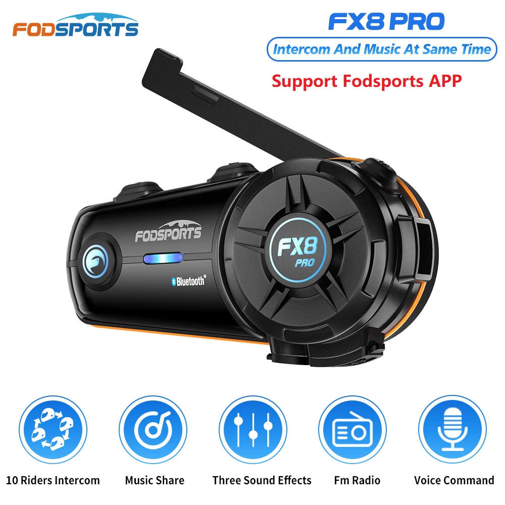 Universal Motorcycle Helmet Intercom Headset - Fodsports FX8 Pro ชุดหูฟังหมวกกันน็อคบลูทูธรถจักรยานยนต์อินเตอร์คอม, BT อินเตอร์โฟน,