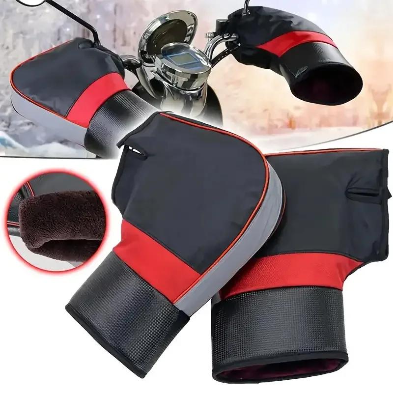 Riding Gear - ปลอกแฮนด์มอเตอร์ไซค์แบบหนา กันฝน กันลม ป้องกันมือ สำหรับขี่ในฤดูหนาว อุปกรณ์สำหรับการเดินทาง