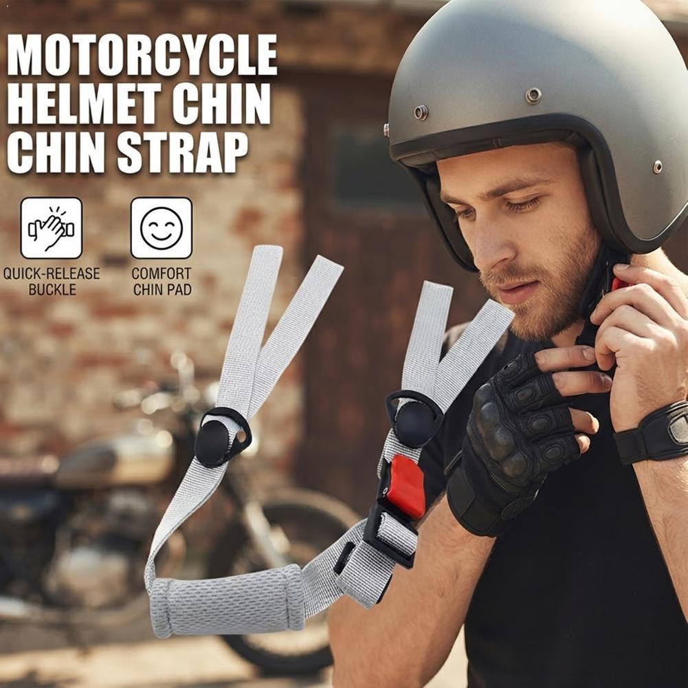 Quick Release Buckle Motorcycle Helmet - สายรัดคางหมวกกันน็อคมอเตอร์ไซค์แบบสากล พร้อมหัวล็อคแบบปลดเร็ว ปรับความเร็วได้ สำหรับอุปกรณ์เสริมหมวกกันน็อคจักรยานไฟฟ้า