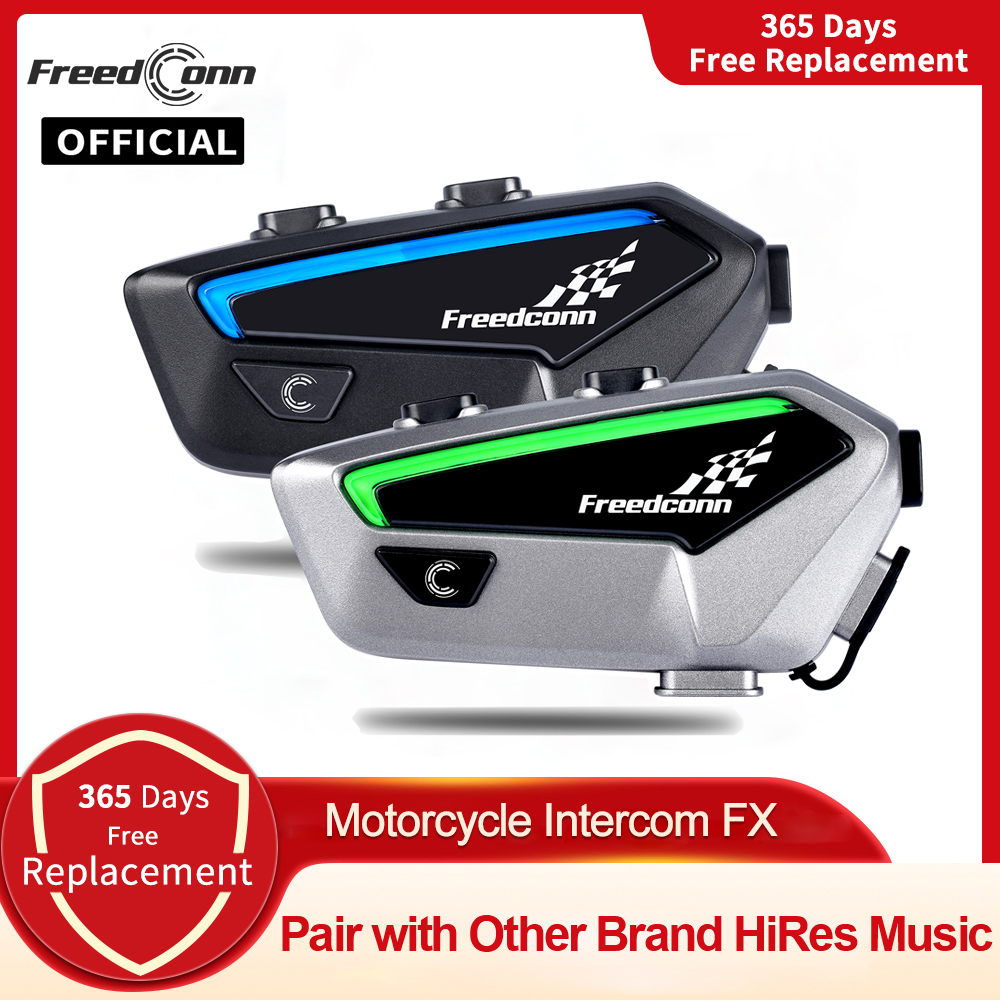 Full Face Motorcycle Helmet With Bluetooth - รถจักรยานยนต์อินเตอร์คอมชุดหูฟังหมวกนิรภัย Bluetooth Freedconn FX 10 Riders