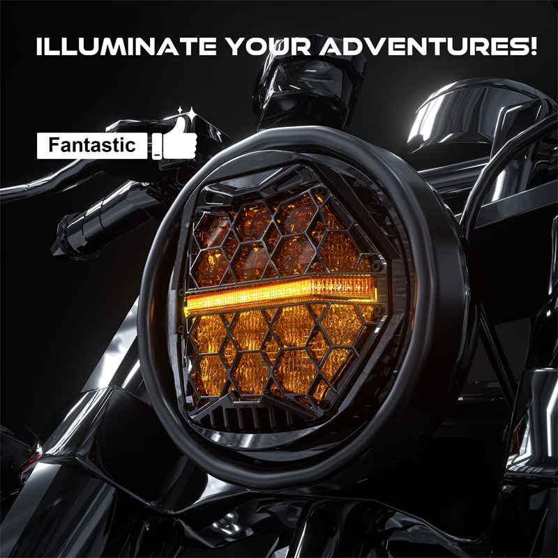 ไฟหน้าโปรเจคเตอร์ LED ทรงกลม 5 - Universal Motorcycle Led Headlight Projector บทวิจารณ์และราคา