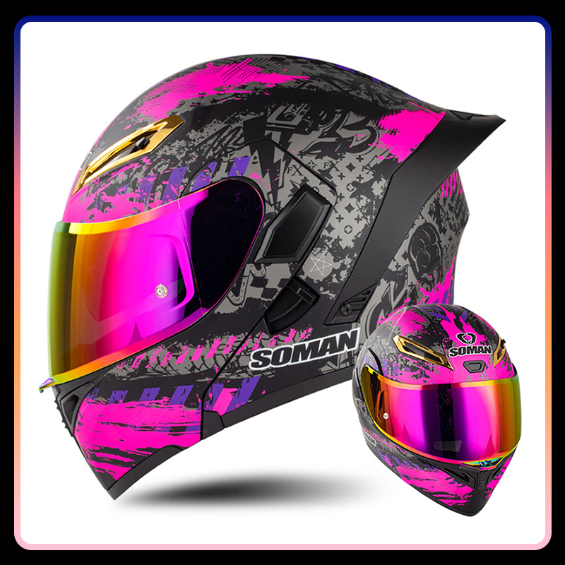 หมวกกันน็อคแบบเปิดคาง Four Sea - Dual Visor Motorcycle Racing Helmet บทวิจารณ์และราคา