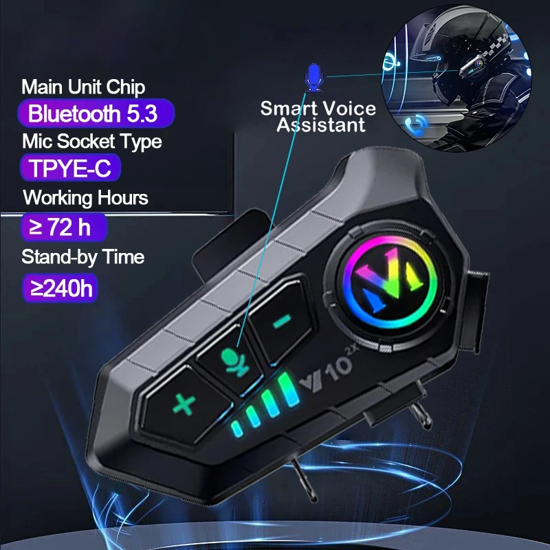 V10 2X อินเตอร์คอมบลูทูธสำหรับ - Full Face Motorcycle Helmet With Bluetooth บทวิจารณ์และราคา