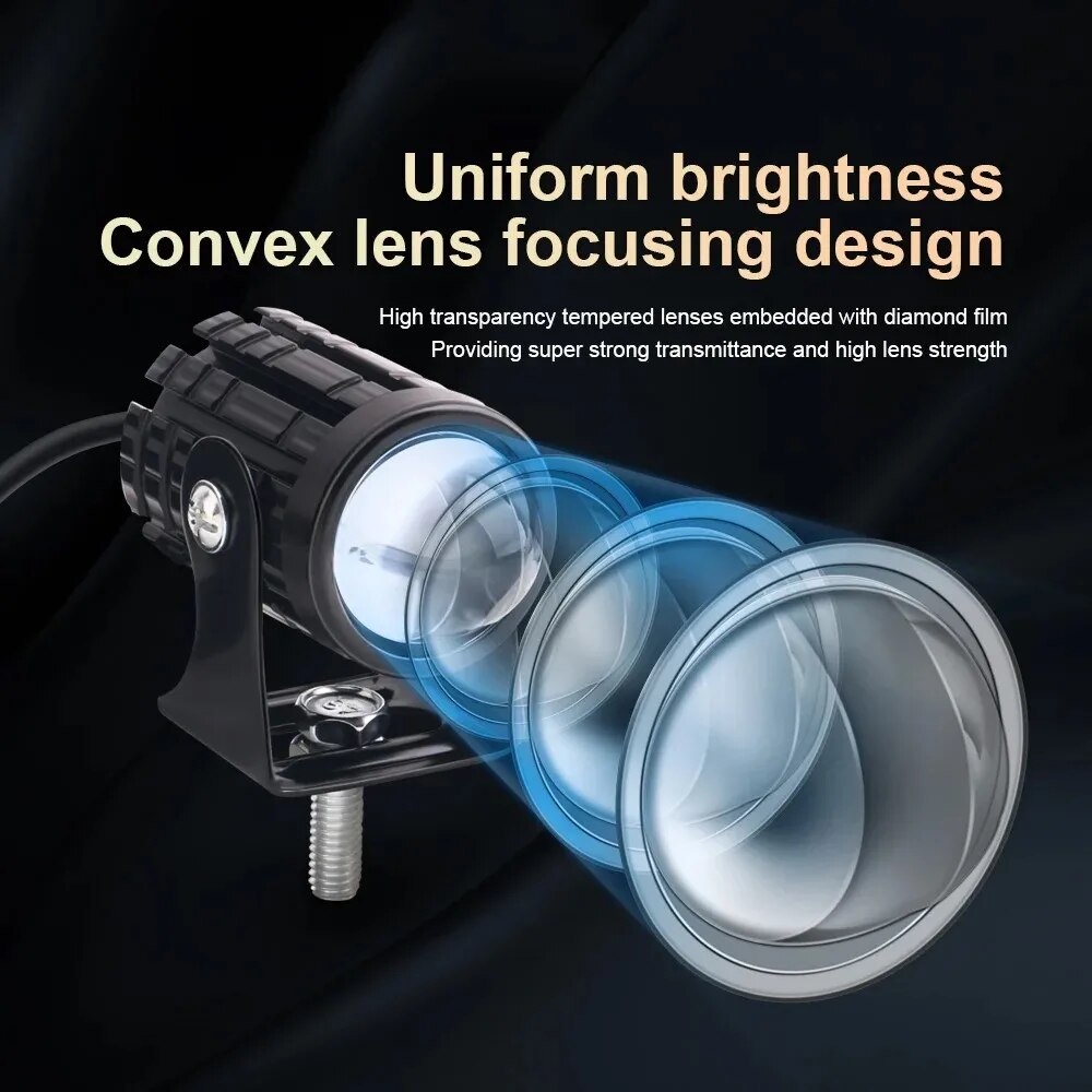 1/2PCS Universal รถจักรยานยนต์ - Universal Motorcycle Led Headlight Projector บทวิจารณ์และราคา