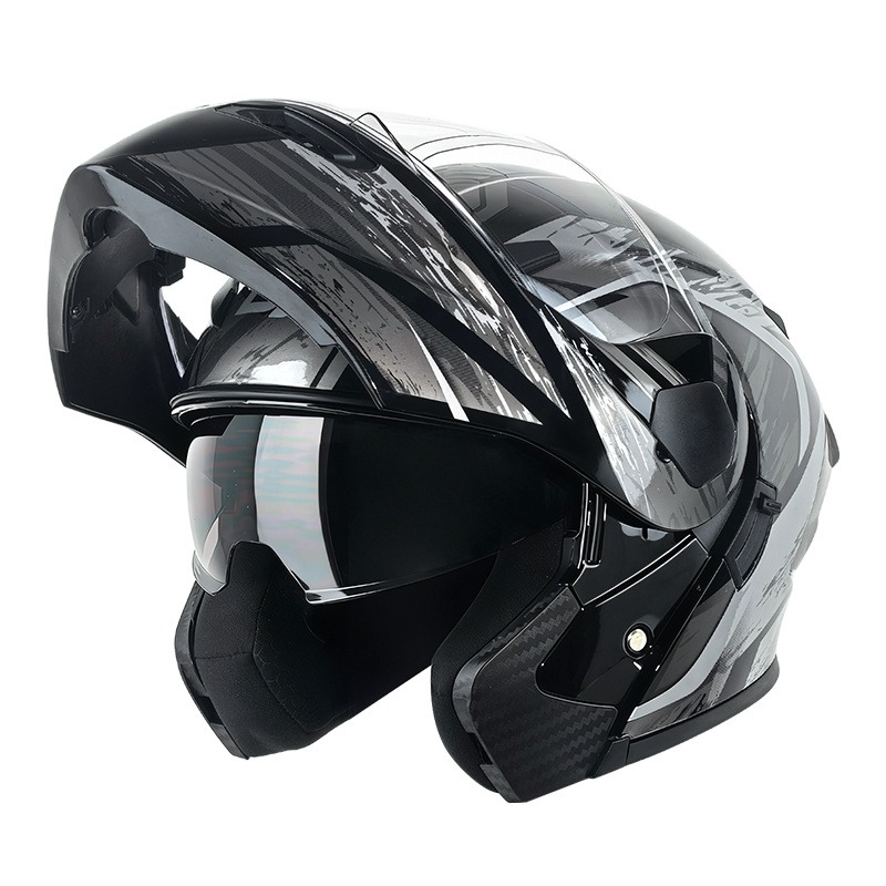 หมวกกันน็อคมอเตอร์ไซค์แบบพลิกข - Modular Flip Up Motorcycle Helmet Dot Approved บทวิจารณ์และราคา