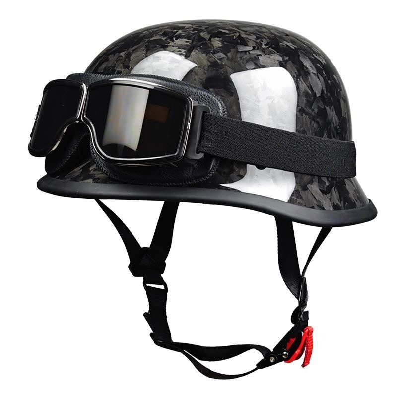 หมวกกันน็อคครึ่งคาร์บอนไฟเบอร์ - Carbon Fiber Lightweight Motorcycle Helmet บทวิจารณ์และราคา