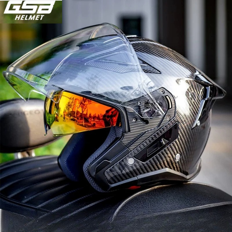 GSB คาร์บอนไฟเบอร์หมวกกันน็อคม - Carbon Fiber Lightweight Motorcycle Helmet บทวิจารณ์และราคา