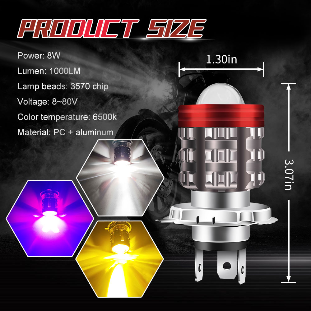 ไฟหน้ารถจักรยานยนต์ LED อเนกปร - Universal Motorcycle Led Headlight Projector บทวิจารณ์และราคา