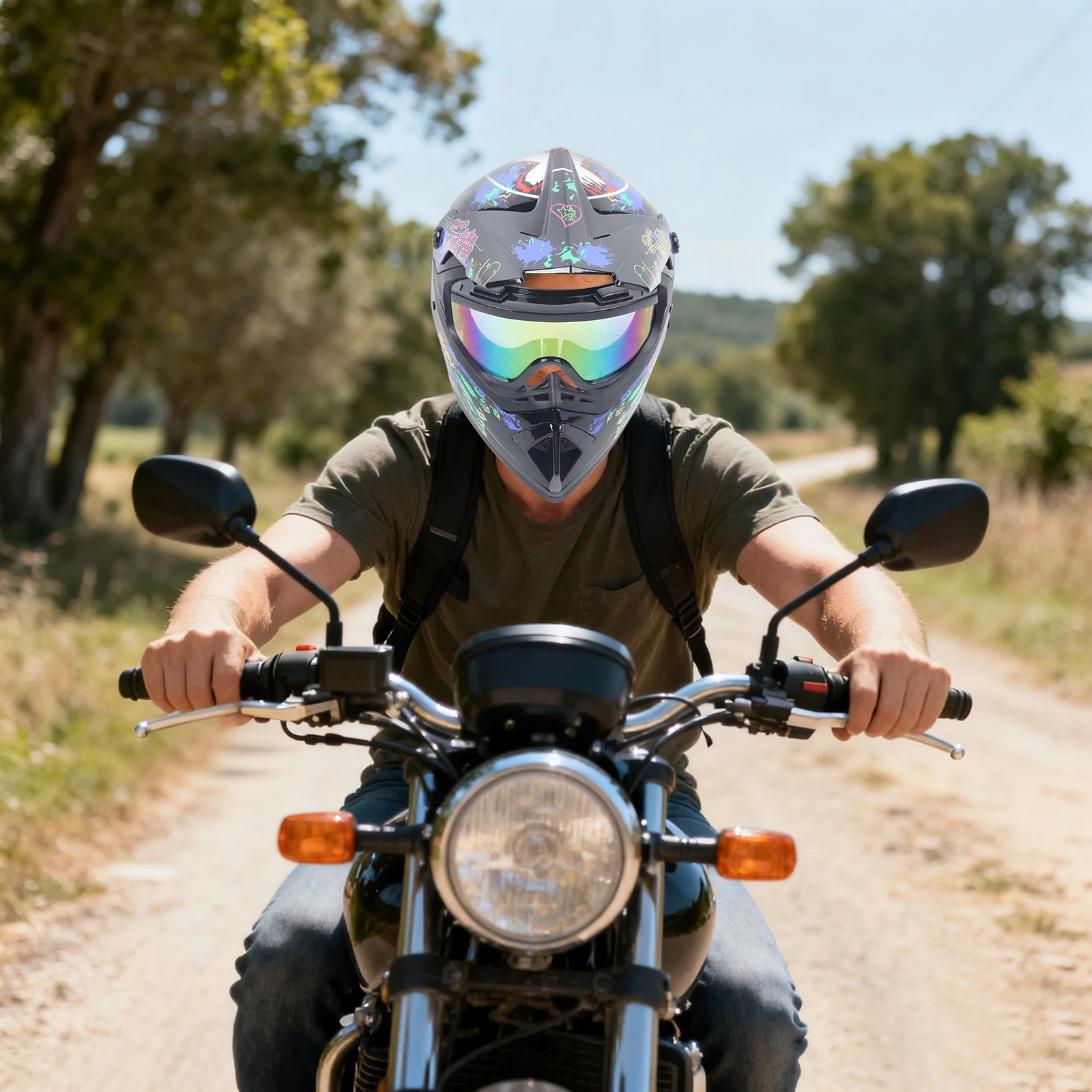 ชุดหมวกกันน็อคมอเตอร์ครอส, หมว - Off Road Motocross Helmet Goggles Set บทวิจารณ์และราคา