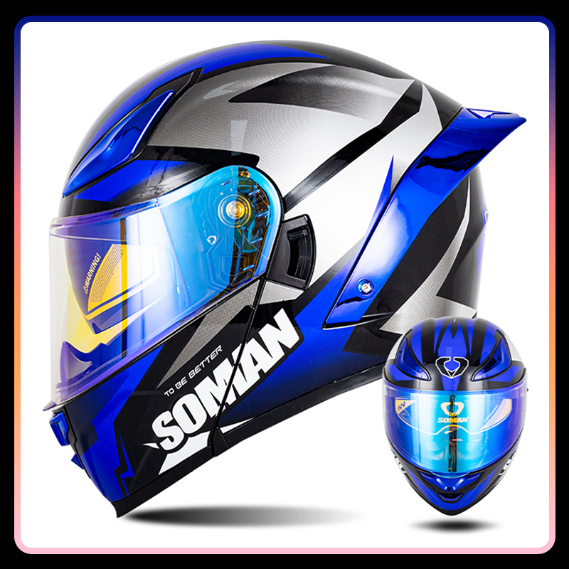 หมวกกันน็อคสำหรับผู้ชายแบบเปิด - Modular Flip Up Motorcycle Helmet Dot Approved บทวิจารณ์และราคา