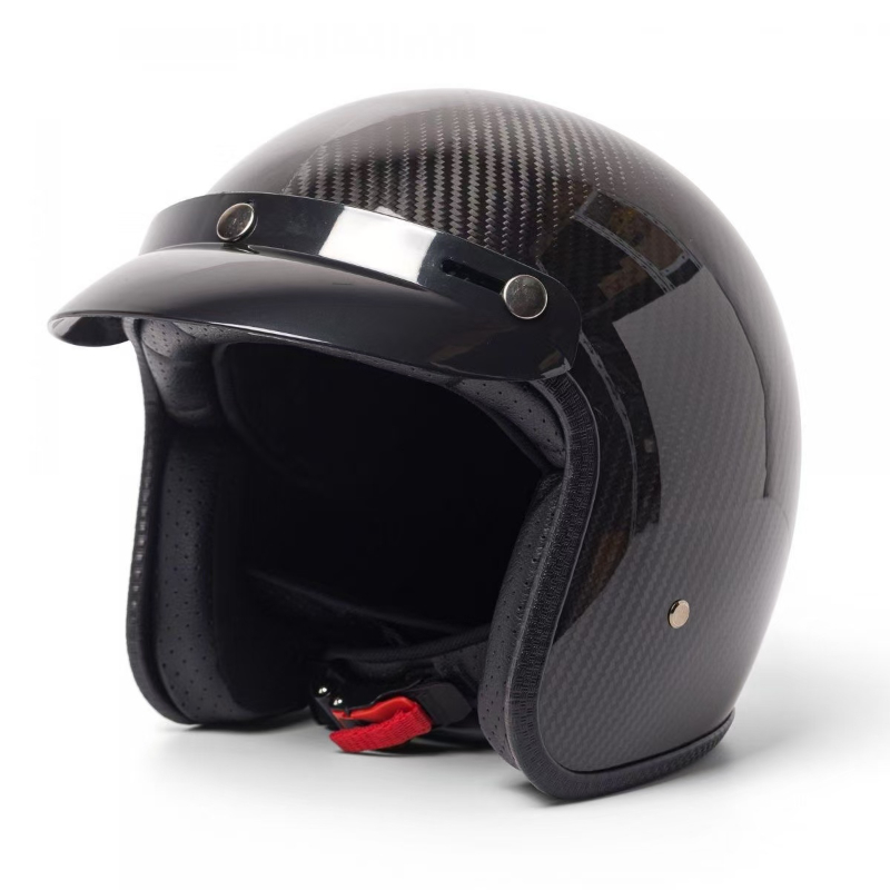 หมวกกันน็อควินเทจคาร์บอนไฟเบอร - Carbon Fiber Lightweight Motorcycle Helmet บทวิจารณ์และราคา