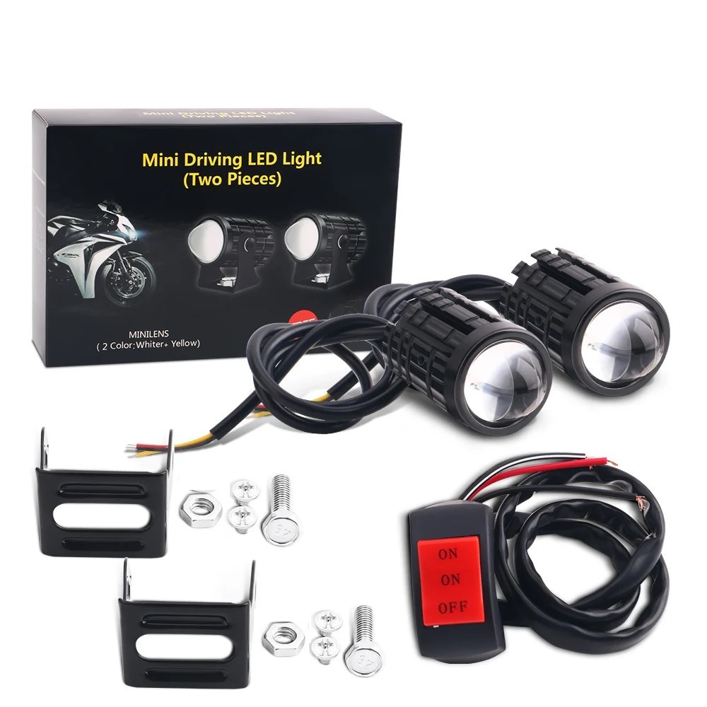 ไฟหน้ารถจักรยานยนต์ LED แบบโปร - Universal Motorcycle Led Headlight Projector บทวิจารณ์และราคา