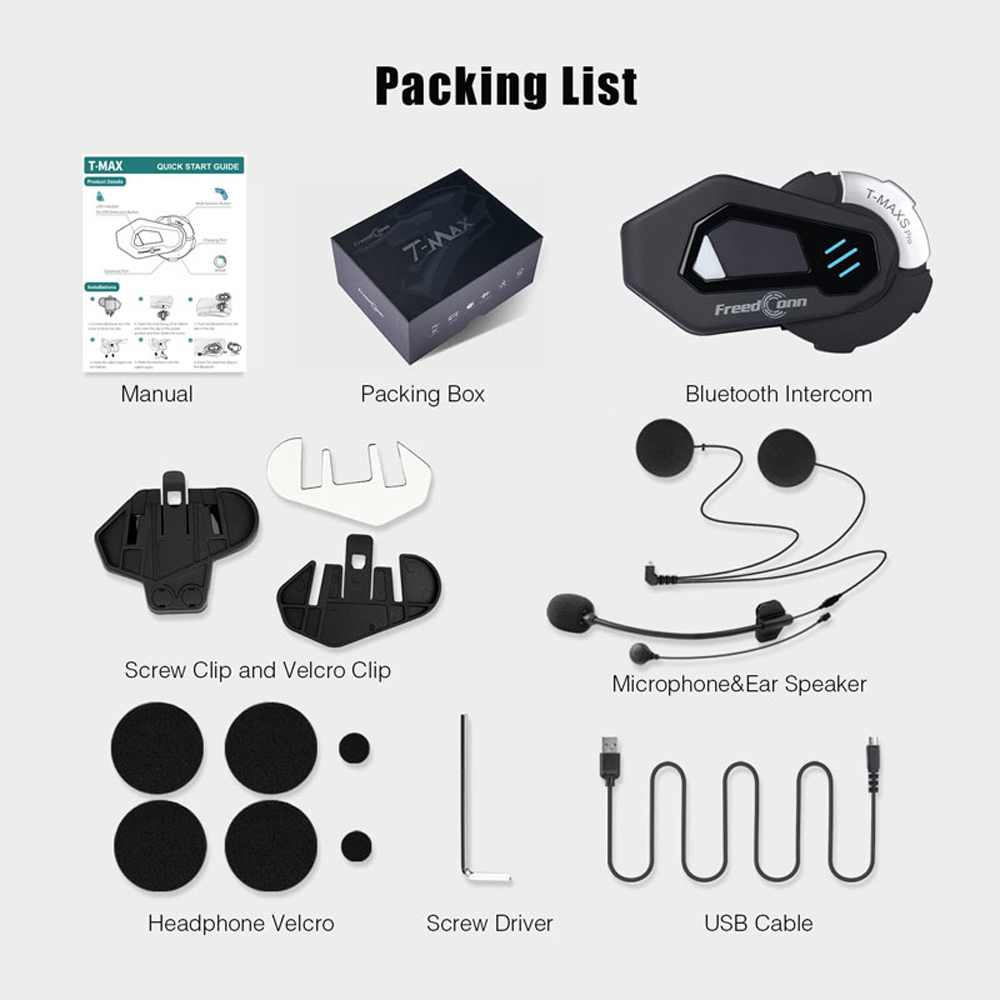 ชุดหูฟังบลูทูธสำหรับหมวกกันน็อ - Universal Motorcycle Helmet Intercom Headset บทวิจารณ์และราคา