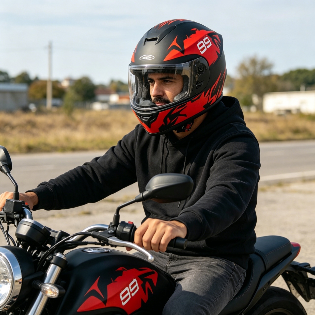 หมวกกันน็อคมอเตอร์ไซค์แบบเต็มห - Dual Visor Motorcycle Racing Helmet บทวิจารณ์และราคา
