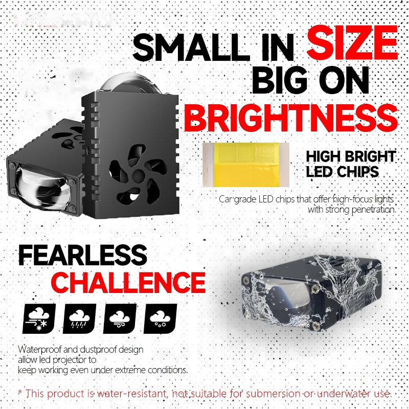 ไฟส่องสว่าง LED ขนาดเล็ก 1 ชิ้ - Universal Motorcycle Led Headlight Projector บทวิจารณ์และราคา