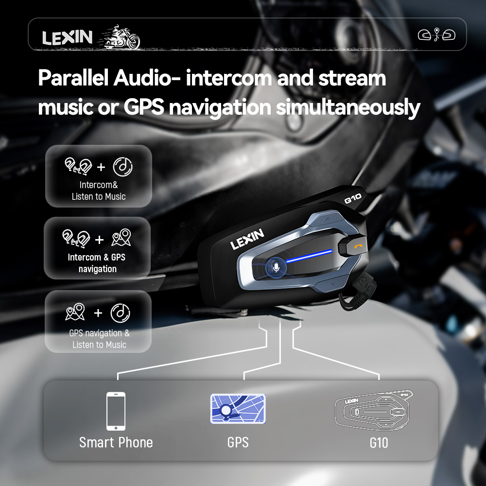 NEW-LEXIN G10 อินเตอร์คอมสำหรั - Universal Motorcycle Helmet Intercom Headset บทวิจารณ์และราคา