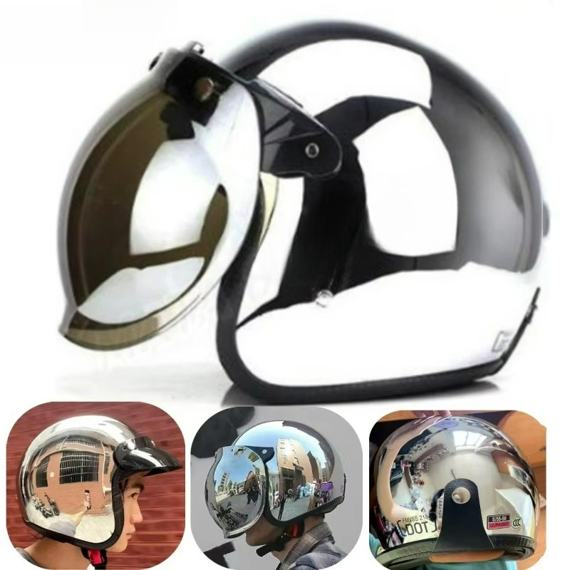 หมวกกันน็อคมอเตอร์ไซค์สไตล์เรโ - Vintage Open Face Retro Helmet บทวิจารณ์และราคา