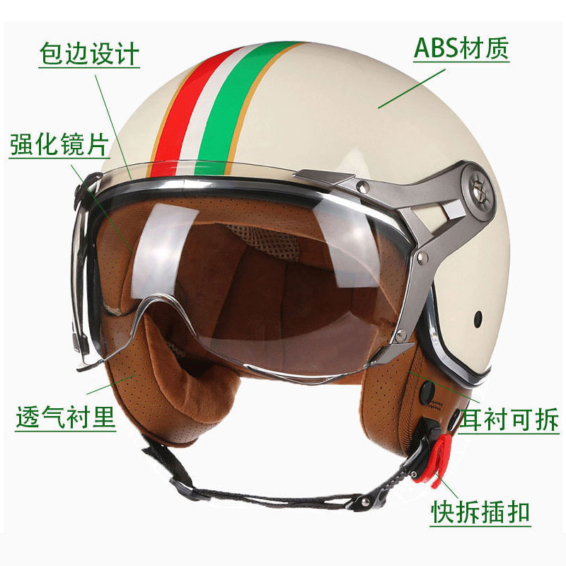 หมวกกันน็อคแบบเปิดหน้า 3/4 สไต - Vintage Open Face Retro Helmet บทวิจารณ์และราคา