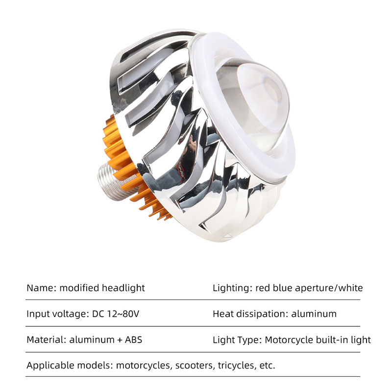 ไฟหน้ารถจักรยานยนต์1ชิ้นไฟคู่  - Universal Motorcycle Led Headlight Projector บทวิจารณ์และราคา