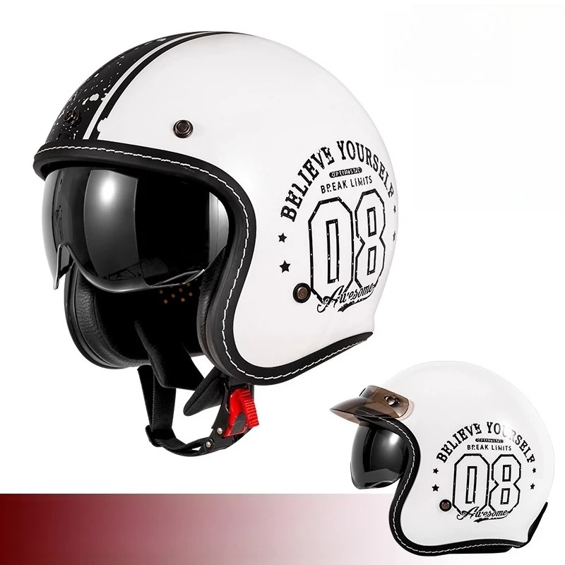 หมวกกันน็อคมอเตอร์ไซค์แบบเปิดห - Vintage Open Face Retro Helmet บทวิจารณ์และราคา